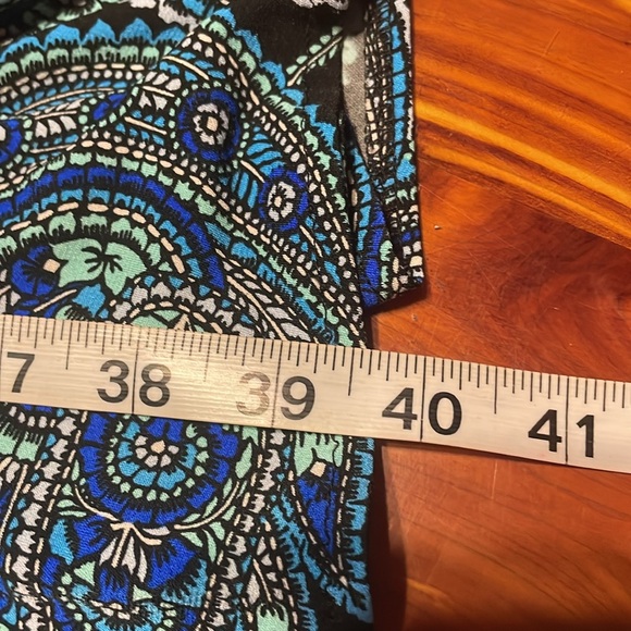 2X London Times Woman black blue paisley graphic print sleeveless midi dress - Picture 10 of 11